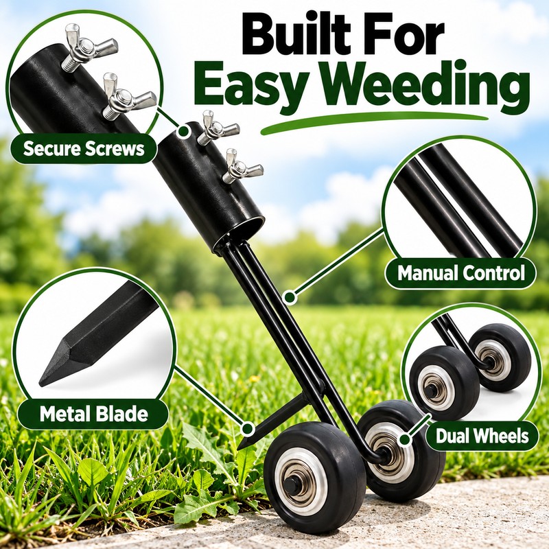 Stand Up Weed Puller for Garden Weeding – Wheeled Root