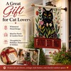 Black Cat Garden Flag 28x40 Inch Funny Spring Floral House