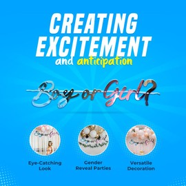 Zopper Boy or Girl Banner Gender Reveal Banner Decorations Bunting for Baby Gender Reveal Baby Shower Party Decor