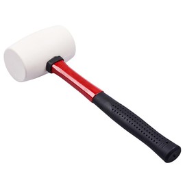 Dapetz ® 16oz White Rubber Hammer Mallet Fibre Handle Camping Racking Golf Tool, White Rubber Prevents Marking, Fibreglass Handle, Rubber Comfort Grip, Head Length: 110mm, Head Weight: 16oz.