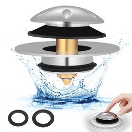 Uxoz Tub Stopper, Bathtub Drain Stopper Replacement for Tip Toe/Trip Lever/Lift&Turn Bathtub Drain, Detachable Pop Up Bath Tub Drain Stoppers for 1.5" to 1.78" Drain Holes, Chrome Plated