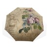 ISAOA Travel Umbrella, Non Automatic Compact Folding Retro Letter with