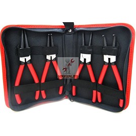 NEW 4pcs Heavy Duty 7" Circlip Plier Snap Ring Plier Kit W/ Pouch