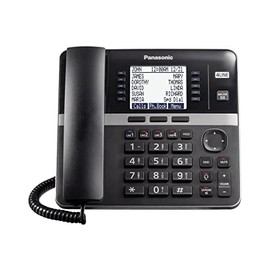 Panasonic DECT 6.0 Plus Sistema telefónico de 4 líneas para pequeñas y medias, estación base con cable (consola principal), ampliable hasta 10 de forma inalámbrica, conferencias de 6 vías - KX-TGW420B (negro) (renovado)