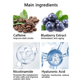 Fovcos Professional Caffeine Eye Masks, Under Eye Patches for Puffy Eyes, Eye Masks for Dark Circle, Wrinkles and Fine Lines, Rejuvenating and Refreshing Eye Masks with Caffeine