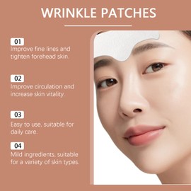 Anti-Wrinkle Forehead Wrinkle Patches, Face Anti-Wrinkle Patches, Forehead Wrinkle Removal Stickers, Forehead Collagen Wrinkle Patches, Improve Skin Condition, Pack of 10