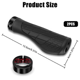 Bicycle Grips MTB 1 Pair Bicycle Grips Ergonomic Black Bicycle Handlebar Grip Non-Slip Soft Handles Suitable for E-Bike, Trekking Bike, Mountain Bike, Touring Bike