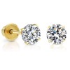 14k Yellow Gold Tiny Cubic Zirconia Small CZ Solitaire Stud