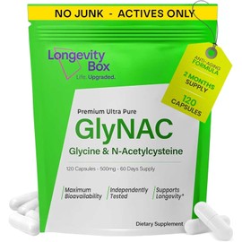 GlyNAC 1000 mg – Glycine and NAC 500 mg, 120 Vegan Capsules