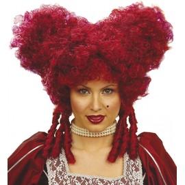 shoperama Baroque Women's Wig Red Heart Queen Alice in Wonderland Queen Renaissance Rococo