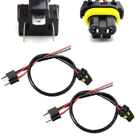iJDMTOY Pair 9003 H4 (Male) to 9006/HB4 (Female) Converter Adapter Socket Wiring Harness Kit