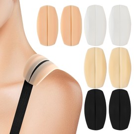 Qfeley Silicone Bra Strap Cushions Holder, 4 Pairs Non-Slip Shoulder Protectors Pads Women's Bra Strap Pads for Women Ease Shoulder Discomfort