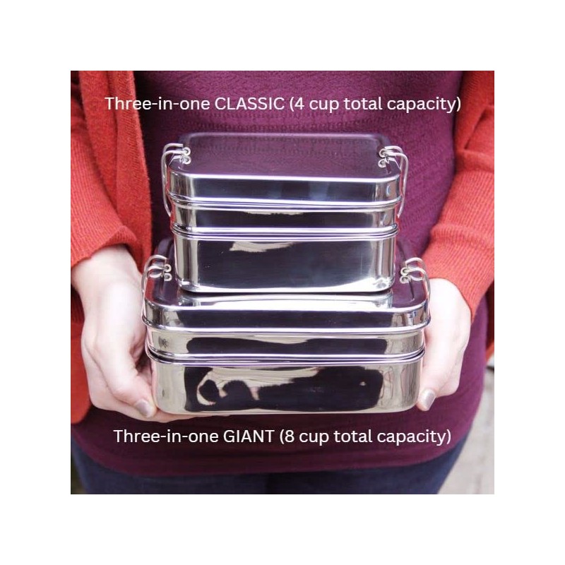 ECOlunchbox Three-in-One GIGANTIC Bento Box (49oz) – 3 Piece Jumbo