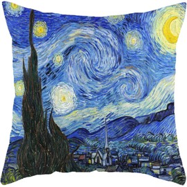 ZFENGYYUAN Cushion Cover Van Gogh Arts Starry Night Throw Pillow Cover Home Decorative for Men/Women living room Bedroom Sofa Chair 18X18 Inch Pillowcase