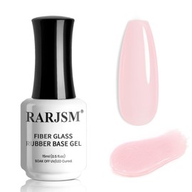 RARJSM Nude Sheer Pastel Purple Pink Fiber Glass Rubber Base Gel Nail Polish for Repair Broken Nails StrengthenerGel Base Coat Transparent Brush on Building Gel in a Bottle Curing Requires 15ml