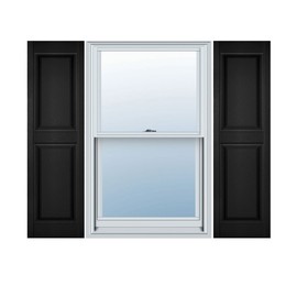 Ekena Millwork Ekena Millwork Lifetime Vinyl LP2S12X03500BL Standard Two Equal Panel Vinyls, Raised Panel Vinyl Shutters, w/Installation Shutter-Lok's & Matching Screws (Per Pair), 12"W x 35"H, Black