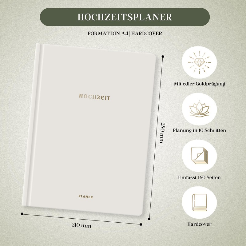 BIROYAL Wedding Planner German for the Big Day, 160 Pages