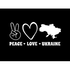 Peace Love Ukraine CCI Decal Vinyl Sticker|Cars Trucks Vans Walls Laptop| White |7.5 x 3.4 in|CCI2855