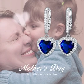 Clearine Heart Earrings Cubic Zirconia 925 Sterling Silver Wedding Bridal Elegant Love Leverback Earrings for Women, Sterling silver, cubic zirconia, Cubic Zirconia