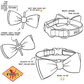 The Worthy Dog Skeletons Bow Tie Adjustable Collar Attachment Accessory