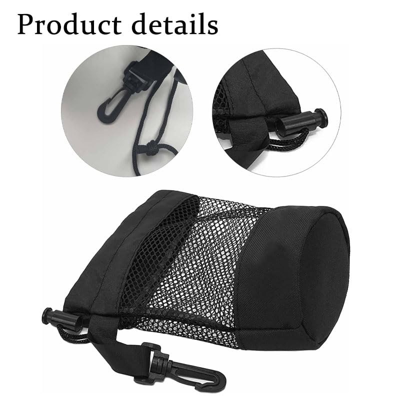 2Pack Golf Ball Storage Bag，Black Golf Ball Pouch Bags with