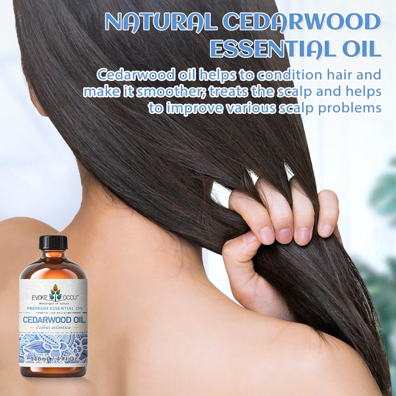 EVOKE OCCU Cedarwood Essential Oil for Air Freshening, Hair Care,