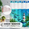 Mowxune No Hook Beach Shower Curtain with Snap in Liner