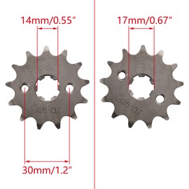 WOOSTAR Motorcycle 428-13T Front Sprocket 17mm for 50cc 70cc 90cc 110cc 125cc Dirt Pit Bike Mini Bike ATV 4 Wheeler Moped