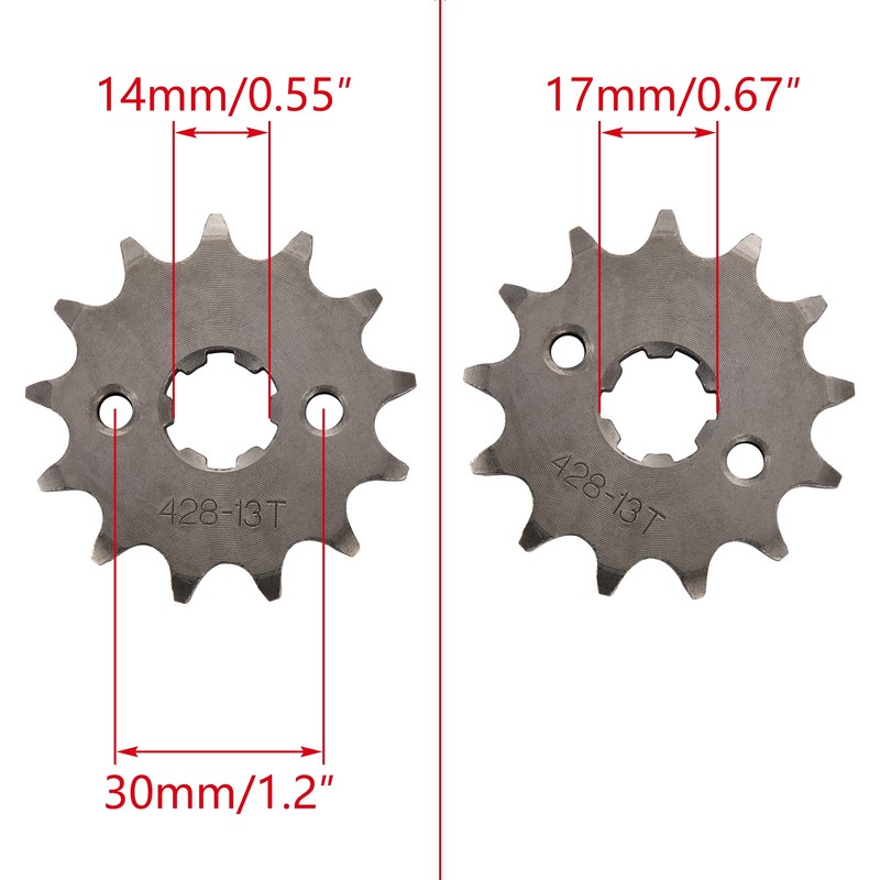 WOOSTAR Motorcycle 428-13T Front Sprocket 17mm for 50cc 70cc 90cc