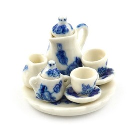 MyTinyWorld Small Dolls House Miniature 6 Piece Ceramic Coffee Set