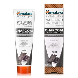 Himalaya Himalaya Botanique Whitening Antiplaque Toothpaste with Charcoal and Black Seed Oil for Whiter Teeth, 4 oz