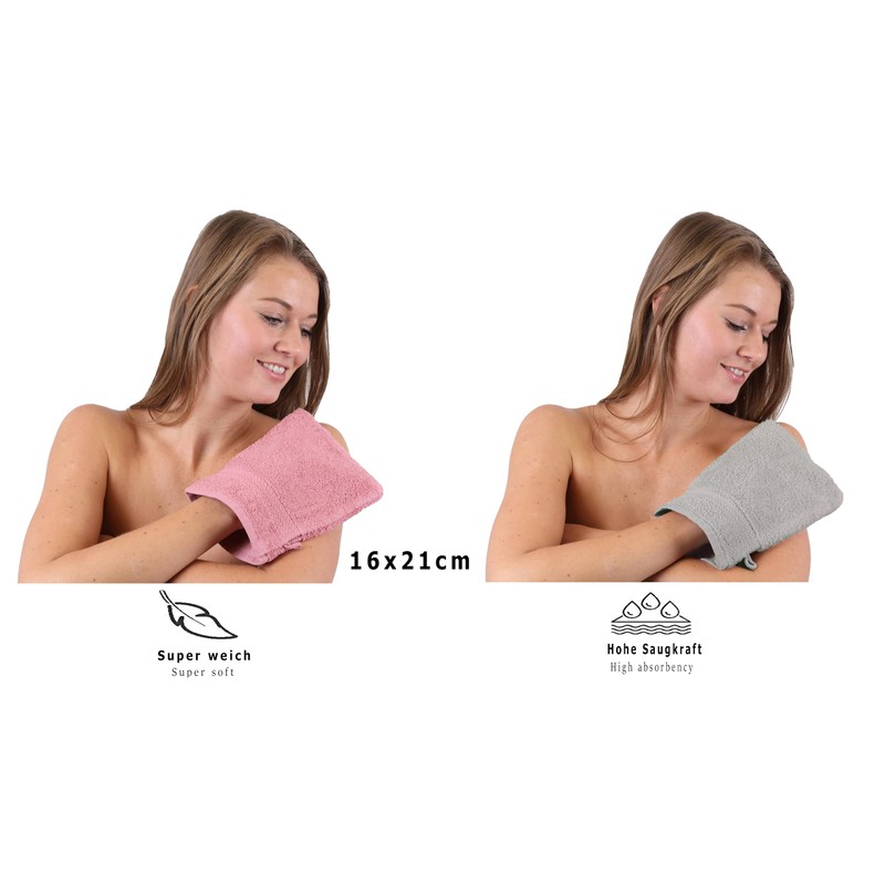 Betz Pack of 10 Wash Glove Mitts PREMIUM 100% Cotton
