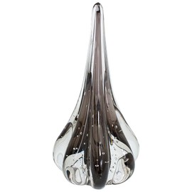 Cristais Labone Hand-Blown Glass Large Drop Black, Fenix Model, Murano-Style, Hand-Blown, Decorative Glass Centerpiece, Home Decor, Table Centerpiece, Wedding, Office, 13.78" Tall