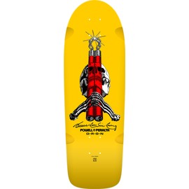 Powell Peralta Bruce Lee Skull & Nunchucks Collab Skateboard Deck, Yellow, 10" x 30"
