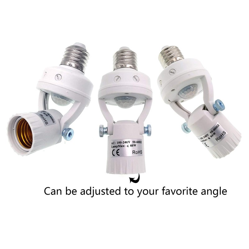 TWDRTDD Motion Sensor Light Socket,PIR Motion E26 Screw Bulb Adapter,