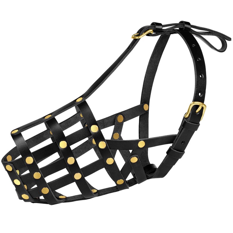 OOPSDOGGY Doberman Dog Muzzle for Large Dogs - Leather Breathable