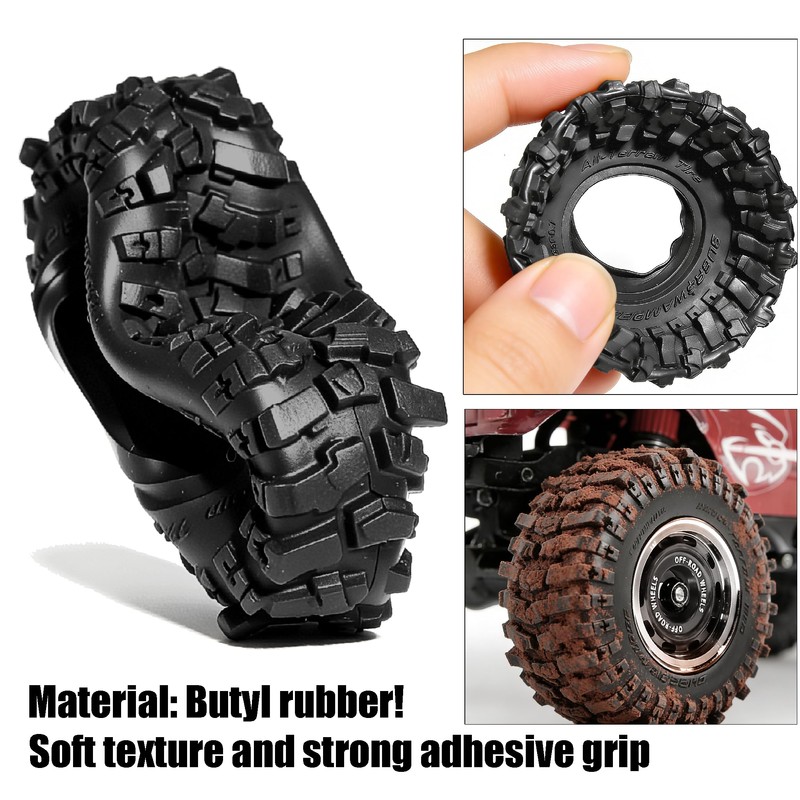 REDSPIDER 0.7" RC Crawler Tires 40mm, RS6 Composite Material Sticky
