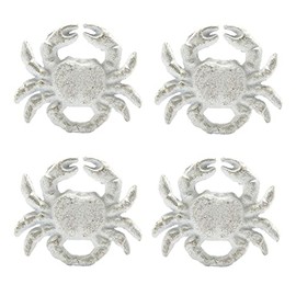 DPOWERFUL Retro Cast Iron Drawer Pulls Handles for Dresser Cupboard Wardrobe Cabinet Kitchen Drawer Handle Beach Ocean Theme Crab Knobs 4 Pack