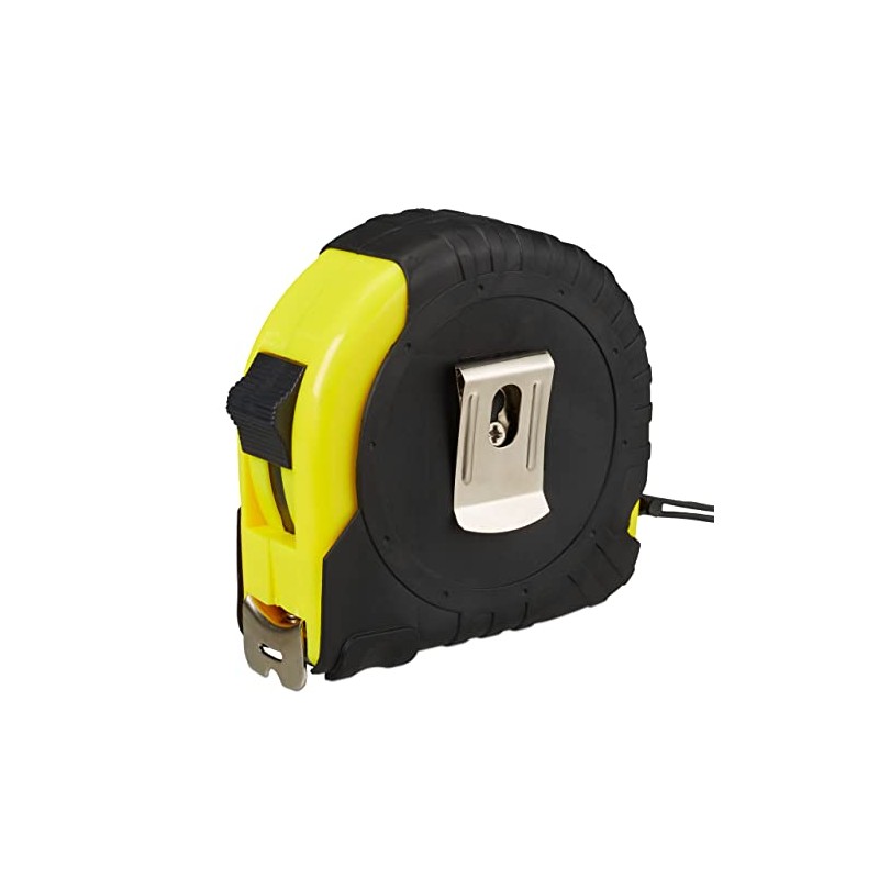 Relaxdays Tape Measure; Retractable Pro Measuring Tool, 10 m, cm