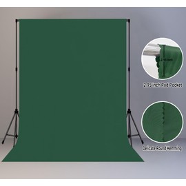LYLYCTY 10x20FT Large Dark Green Screen Backdrops for Photography, Virtual Green Screen Backdrop Pieces for Zoom Meetings, Curtains for Party Decoration Video Shooting