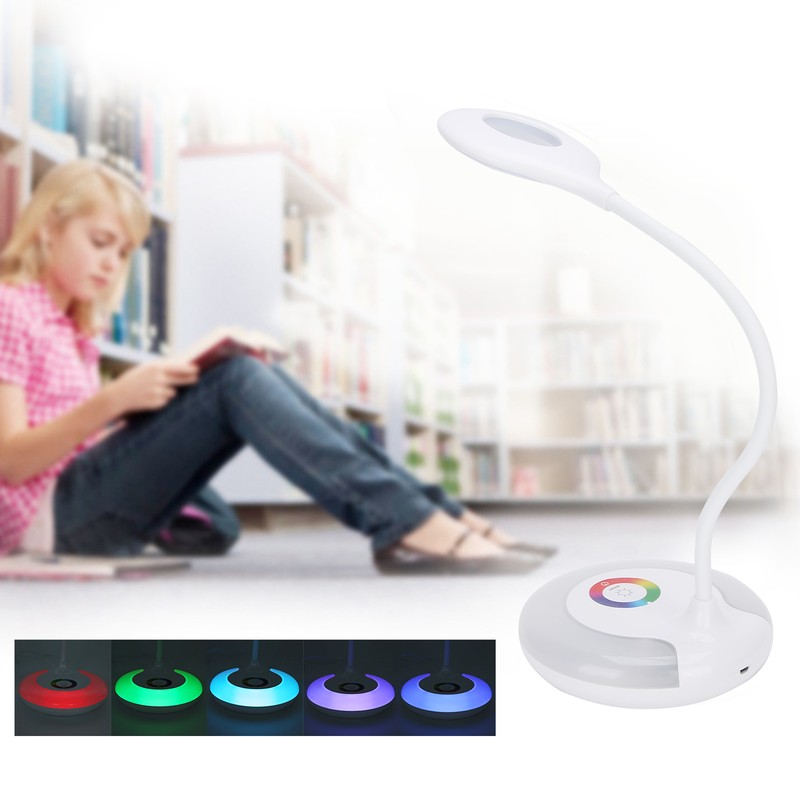 LED Table Lamp Touch Dimming Desk Light Eye Protection Colorful