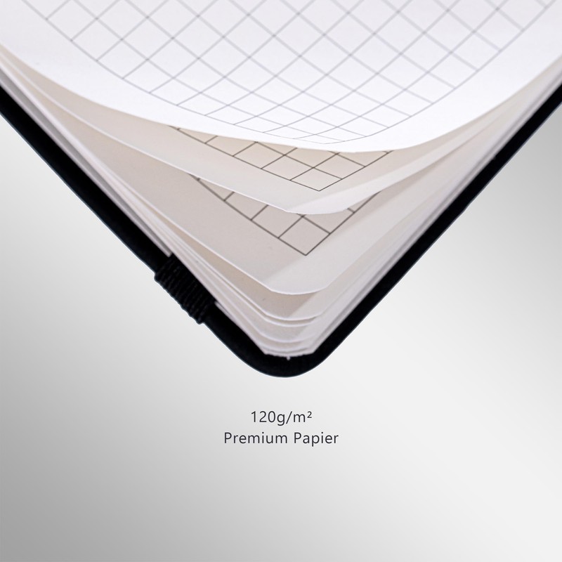 OLLEVRES Notebook A4 Squared - Premium Paper 120 g/m² -