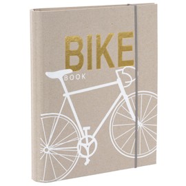 goldbuch 63 006 Photo Notebook Bike Book, Writing Book 18.5 x 23 x 3 cm, Note Book 50 Pages Dotted, Sketchbook Cover FSC Cardboard, FSC Paper 170 g/m², Kladde Gold and White Embossing, Photo Book Grey