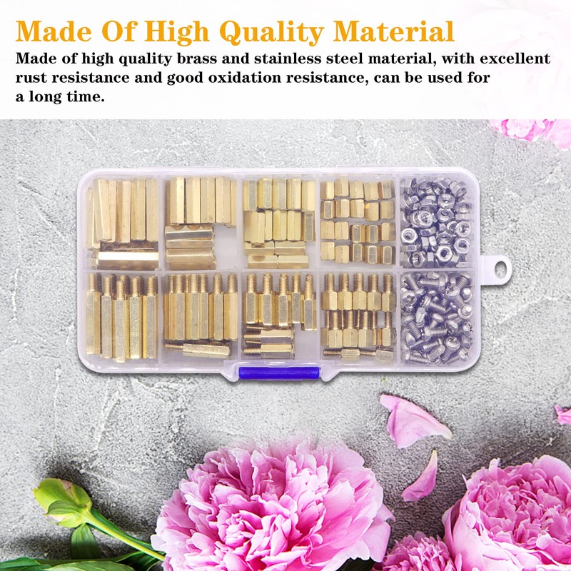 Csdtylh 320Pcs M3 Motherboard Standoffs&Screws&Nuts Kit, Hex Male-Female Brass Spacer
