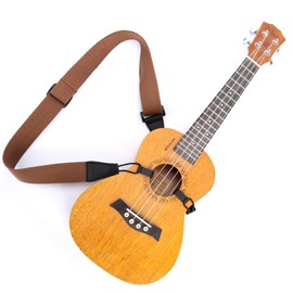 Ukulele Shoulder Strap Clip-on Ukulele Belt with Double J Hooks, Coffee