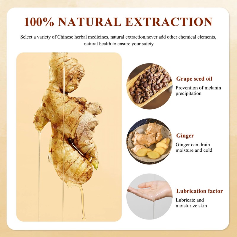 Lymphatic Drainage Ginger Oil, 2 Pack (60ml) Ginger Essential Oil,