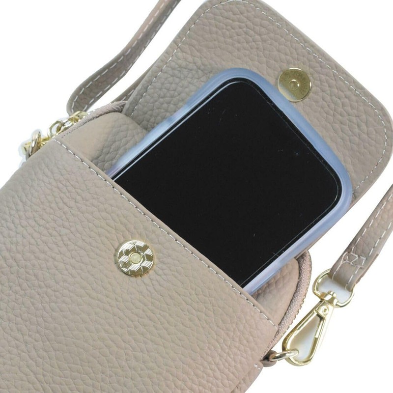 Balcos One Size Women's Vertical Shrink Leather Pochette, purple