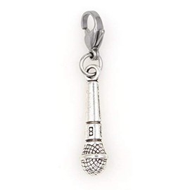 Microphone Singer Singing Clip on Charm Perfect for Necklaces Bracelets 101U
