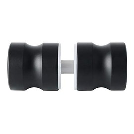 Alise L5000-B Sliding Shower Glass Door Knob Bathroom Round Back-to-Back Handle Pull,Solid SUS304 Stainless Steel Matte Black