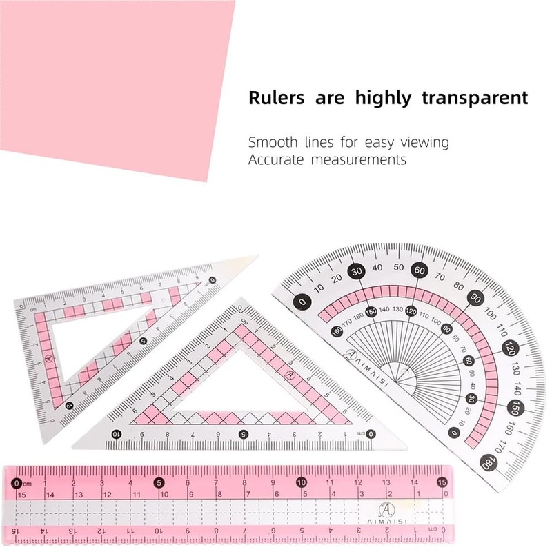 JTGYMY Geometry Tools Protractor Set, 8-Piece Math Compass Kit with